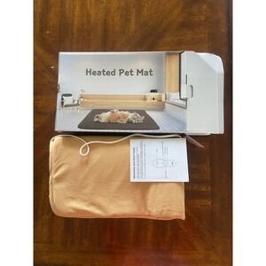 Heated Pet Mat Tan Fleece Electric‎ Heating Pad Cats Dogs Waterproof 20x32 NEW